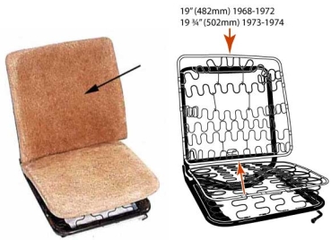 seat padding VW Bus T2 driver backrest 68-74